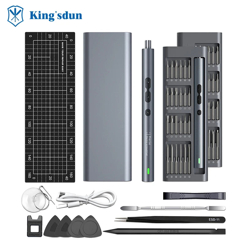 Kingsdun Mini Electric Screwdriver 62 in 1 Premium Cordless Electric Screwdriver Kit Electronics Repair Screwdriver Kit Tools