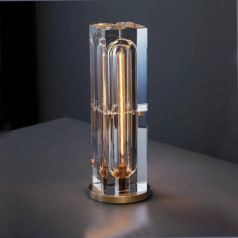 Postmodern Luxury Crystal LED Table Lamp American Desk Lights Living Room Bedroom Bedside Lamp  Art Home Decor Lighting Fixtures
