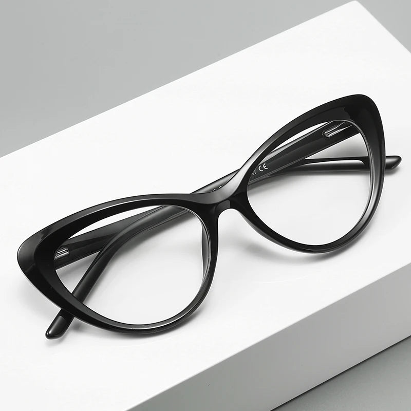 UNOC Fashion TR90 Clear Lens Cat Eye Black Women's Optical Glasses New Anti-Blue Light Hot Sale Spring Eyeglasses Frames
