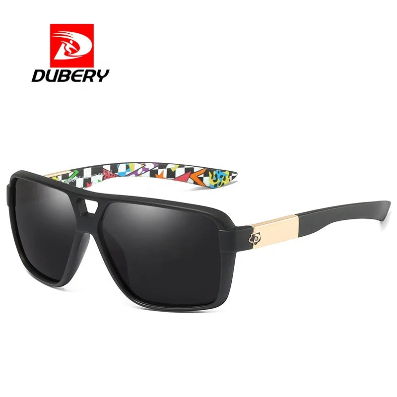 DUBERY D167 2026 Wholesale Men's Sunglasses High Quality Rectangular Top Sales China Polarized Big Transparent Red Blue TAC
