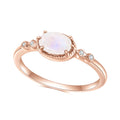 OL0899 Abiding Fine Gemstone Engagement Jewelry Gold Plated Oval Shape Value 925 Sterling Silver Milky Rainbow Moonstone Ring