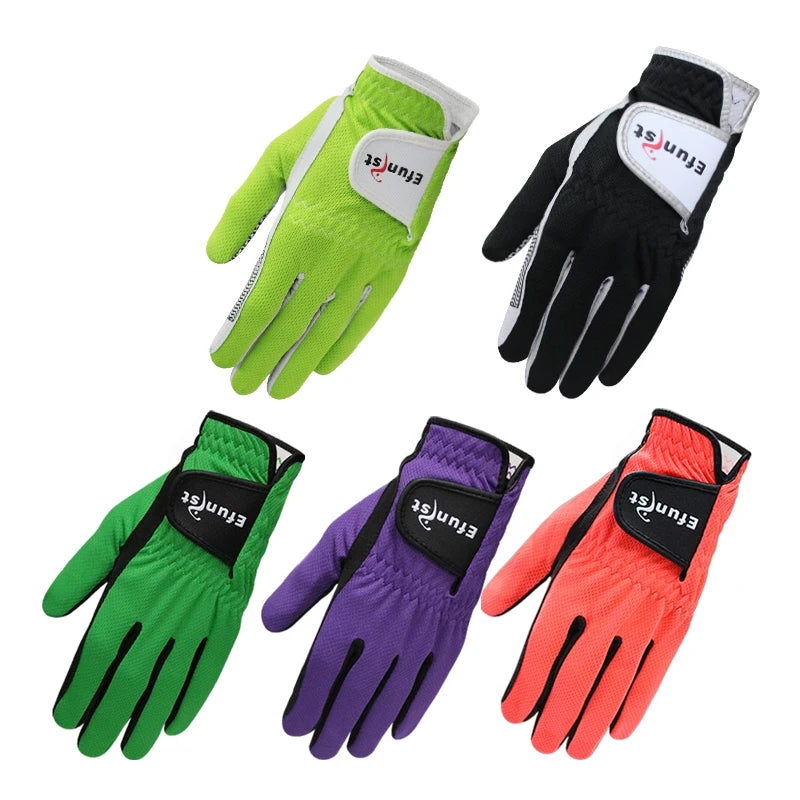 Efunist Golf Glove Custom Golf Glove for  Men Left Hand Breathable Green 3D Performance Mesh Non-slip Micro-Fiber Golf Gloves