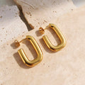 Stainless Steel Chunky C-shaped Earrings Waterproof Tarnish Thick Hoop Earring