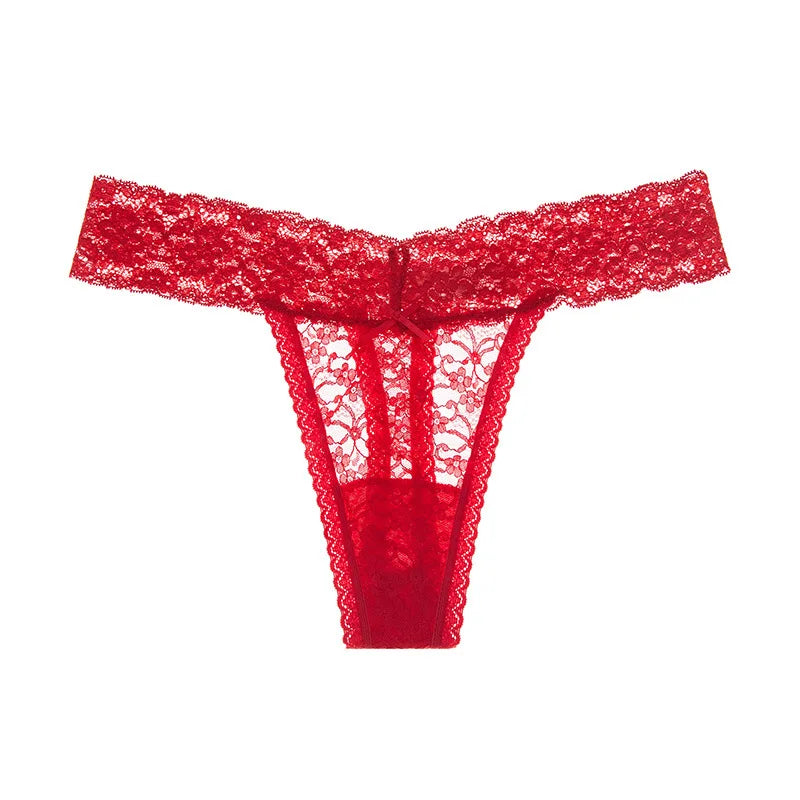 Scanty Erotic Striper Wear Girls Low-Rise Tanga Panties Transparent Back Sheer Ruffles Embroidery Silk/Cotton Korean-Japanese