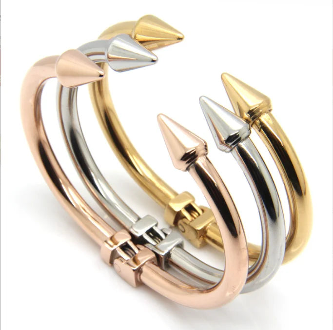Punk Nail Rivet Stainless Steel Bracelet  Wholesale
