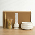 Wholesale Japanese Tea Ceremony Green Tea Powder Chasen Bamboo Whisk Paper Box Matcha Whisk Set With Ceramic Bowl