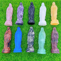 10cm Gemstone Quartz Crystal Maria Engraved Love Theme Irregular Shape Fashion Trend Carving