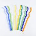 8*200mm Wavy Glass Straw Eco Sustainable Products  2024 Hot Sale