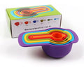Eco-Friendly PP Plastic Colorful 7-Piece Measuring Cups Spoons Set Home Kitchen Use 7.5ml-250ml Capacity Hand Wash Only Color