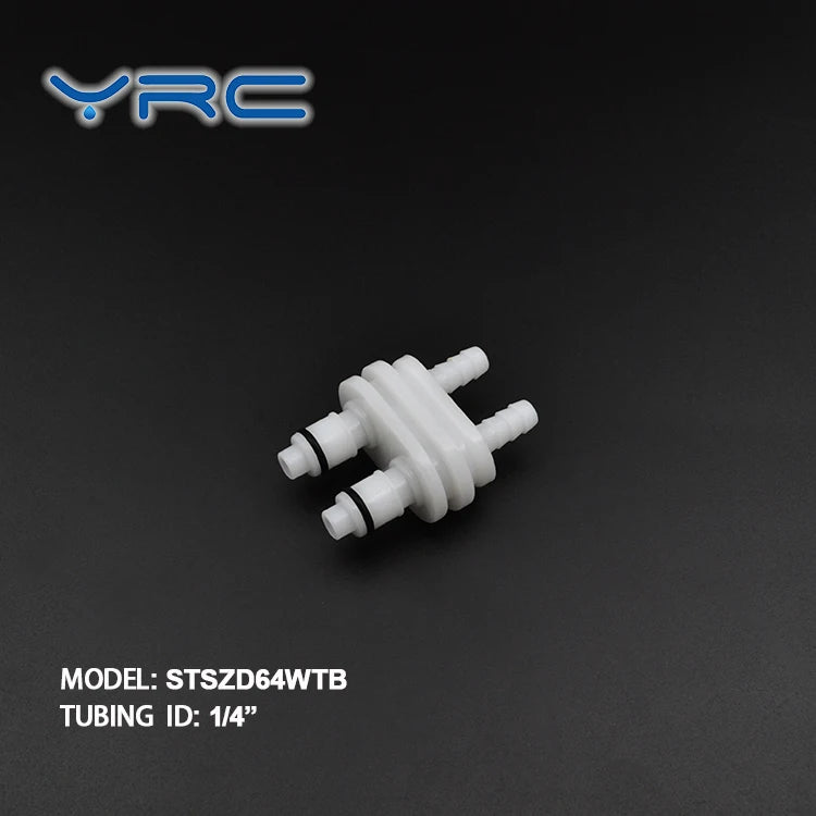 YRC 1/4" Shut off POM Dual Quick Connect Coupling for Two Lines (Fluid/Air) BLACK