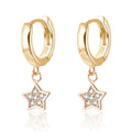 Customized 925 Sterling Silver AAA Cubic Zirconia Star Huggie Earrings for Women Gold Plated Trendy Jewelry Diamond Main Stone