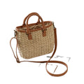 2023 New Fashion Woven Handbag Shoulder Straw Bag for Women Handmade Summer Beach Bag Purse with Two Handles Letter Decoration