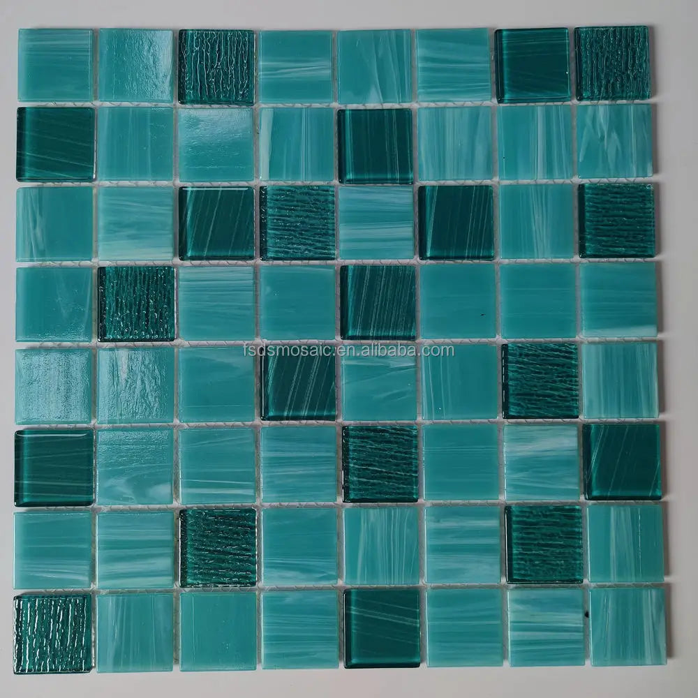 Modern Design Cobalt Blue Pool Tiles Parquet Features for Interior Wall Swimming Pool Glass Mosaic Tiles in Bangkok Thailand
