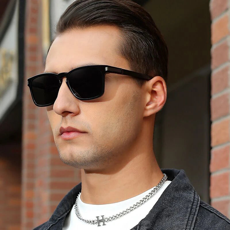 1902 Custom logo Tr 90 Optical Frame Black Polarized Sunglasses for Men