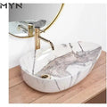 Chaozhou Factory High End Ceramic Bathroom Countertop Basin Art Hand  Wash Sink Lavabo  Bathroom Marble Washbasin