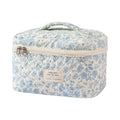 Large Eco-Friendly Geometric Coquette Aesthetic Makeup Bag Women Cute Cotton Cosmetic Organizer Case Zipper Fashionable Travel