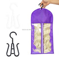 Portable Travel Hair Bag with Hanger Wig Storage Bag Dust Proof Storage Carrier Case for Wigs Hairpiece Hair Extensions Storage