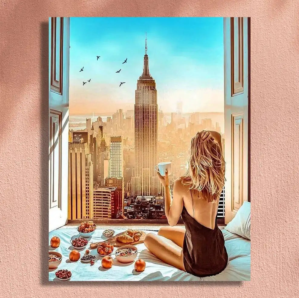 Landscape Scenery London Street Pattern Digital Painting Wall Hanging Decoration Arts Crafts Paint by Numbers Canvas