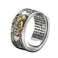Pixiu Charms Ring Feng Shui Amulet Wealth Lucky Open Adjustable Ring Buddhist Jewelry for Women Men Gift
