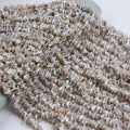 Wholesale 9-10mm Freshwater Petal Shape Keshi Pearls Centre Hole Strand