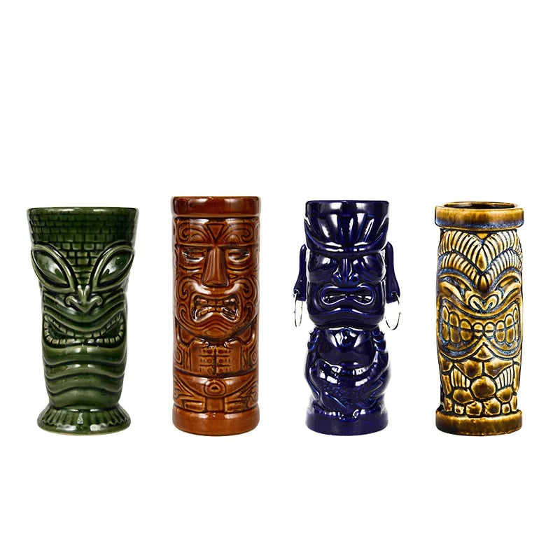 Wholesale New Style Factory Direct Hawaiian Ceramic Tiki Mug Set Tiki bar