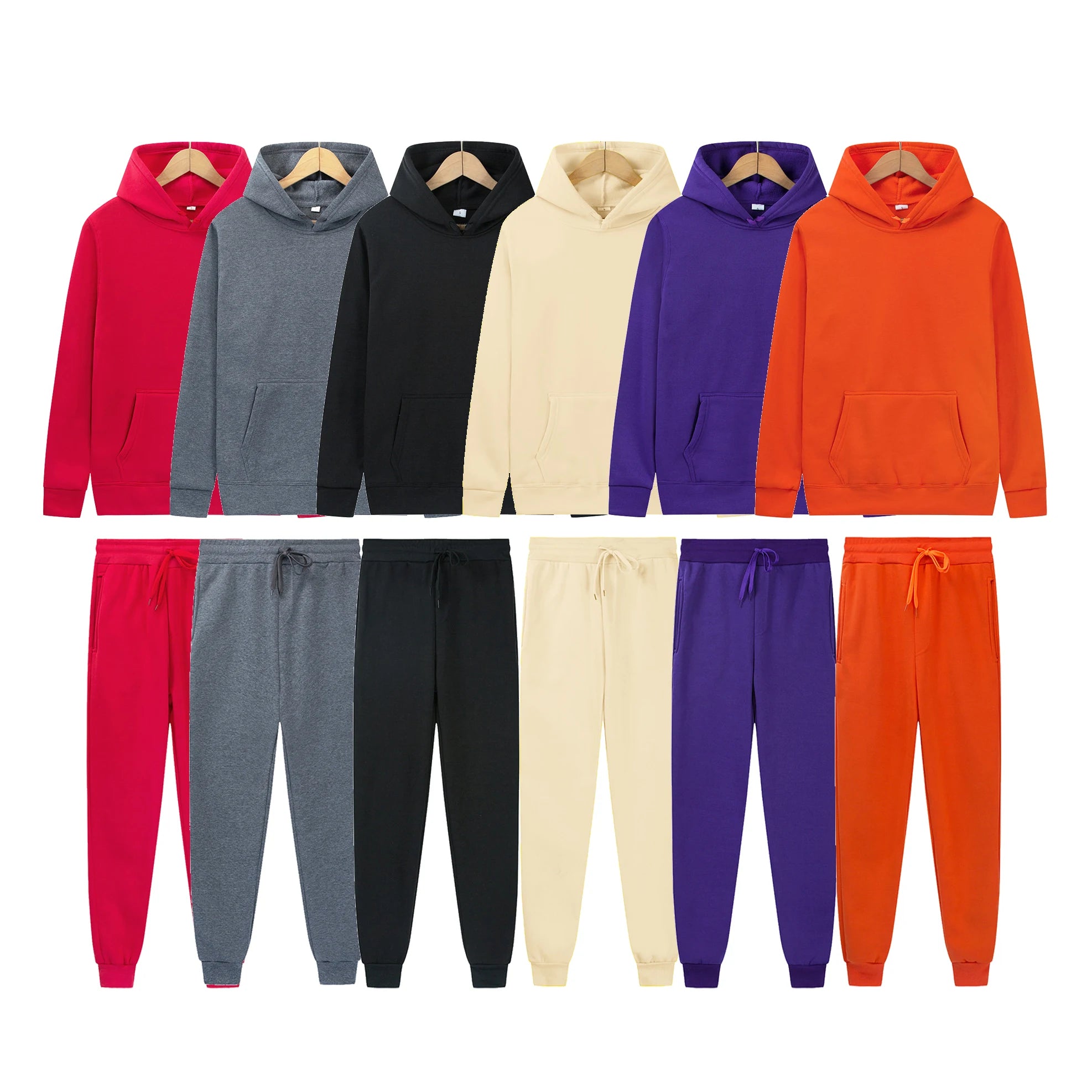 Unisex Puff Printing Hoodie and Breathable Tech Fleece Pants Sets Custom Sportswear Essentials Fashion Sweat Suits for Men