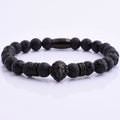 Fashion Jewelry Stretch Stone Bracelet Lava Gemstone Beads Different Color Black Lion Head Charm Popular Fashion Charm Bracelets