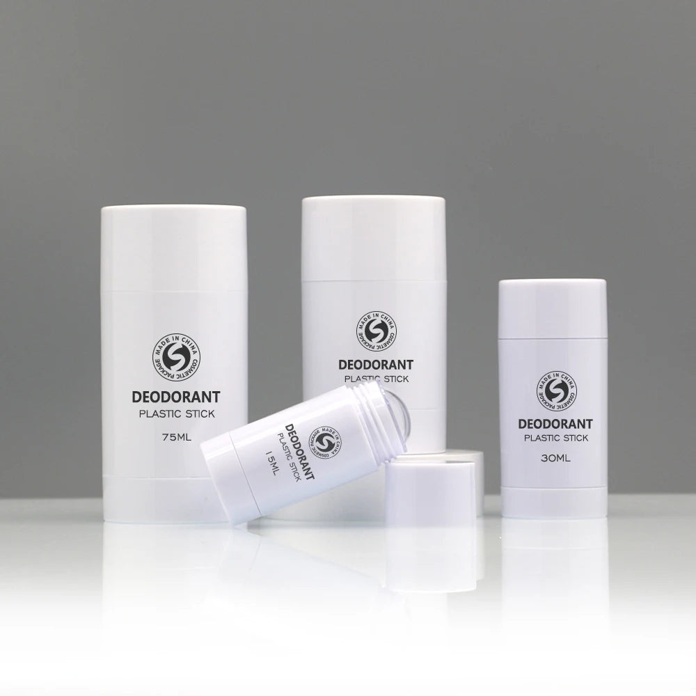 Black 15g-75g Sunblock Deodorant Stick Packaging Roll on Stick Container Refillable Lip Balm Hair Wax Plastic Deodorant Bottle