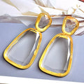 New Hot Sale Fashion ZA Jewelry Design Irregular Crystal Earring Geometric Clear Resin Drop Earring for Women