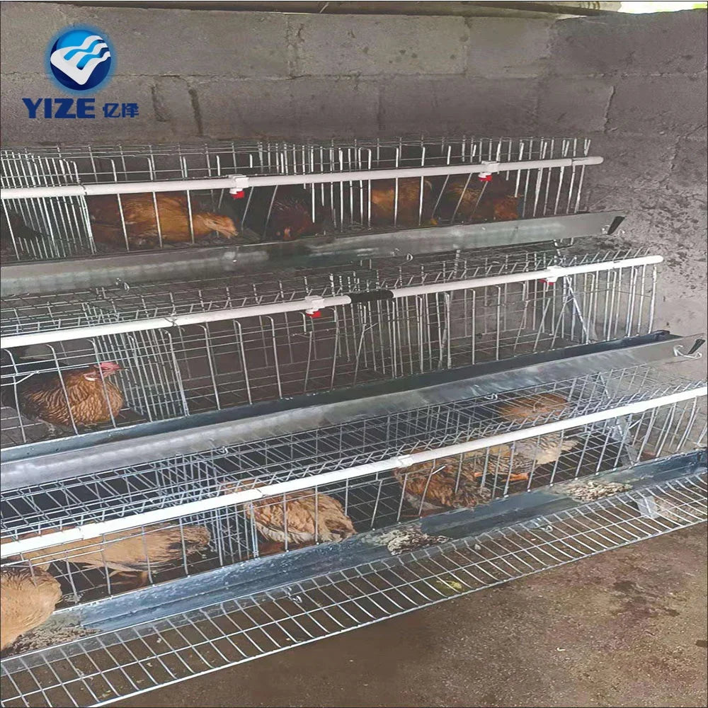 128 Chicken Layer Cage Chicken House Tier Frame Galvanized Steel Mesh Wire Feeder Door Fowl Cage Small Hen Coop