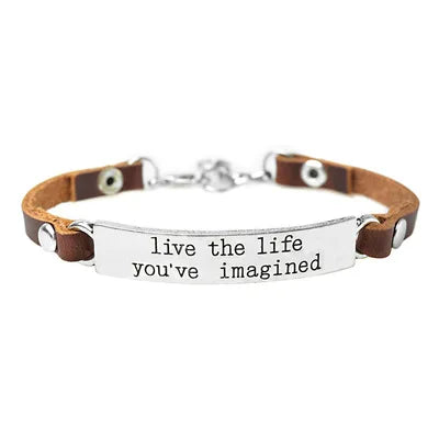 2021 Custom Bracelet Inspirational Bracelet Jewelry Birthday Gift Leather Bracelets for Women Men