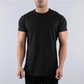New Arrival Men's Slim Muscle Fit Gym Sportswear Cotton Jersey Training Wear Short Sleeves Blank Plus Size Fitness Tee Shirt