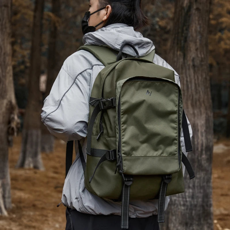 MOYYI Oxford Leisure Zipper Camping Travel Backpack Waterproof Large Outdoor Hiking 17.3 Inch Laptop Backpack Unisex