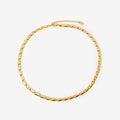 Delicate Stainless Steel Link Chain Necklace with Golden Geometric Collar Waterproof Trendy Jewelry