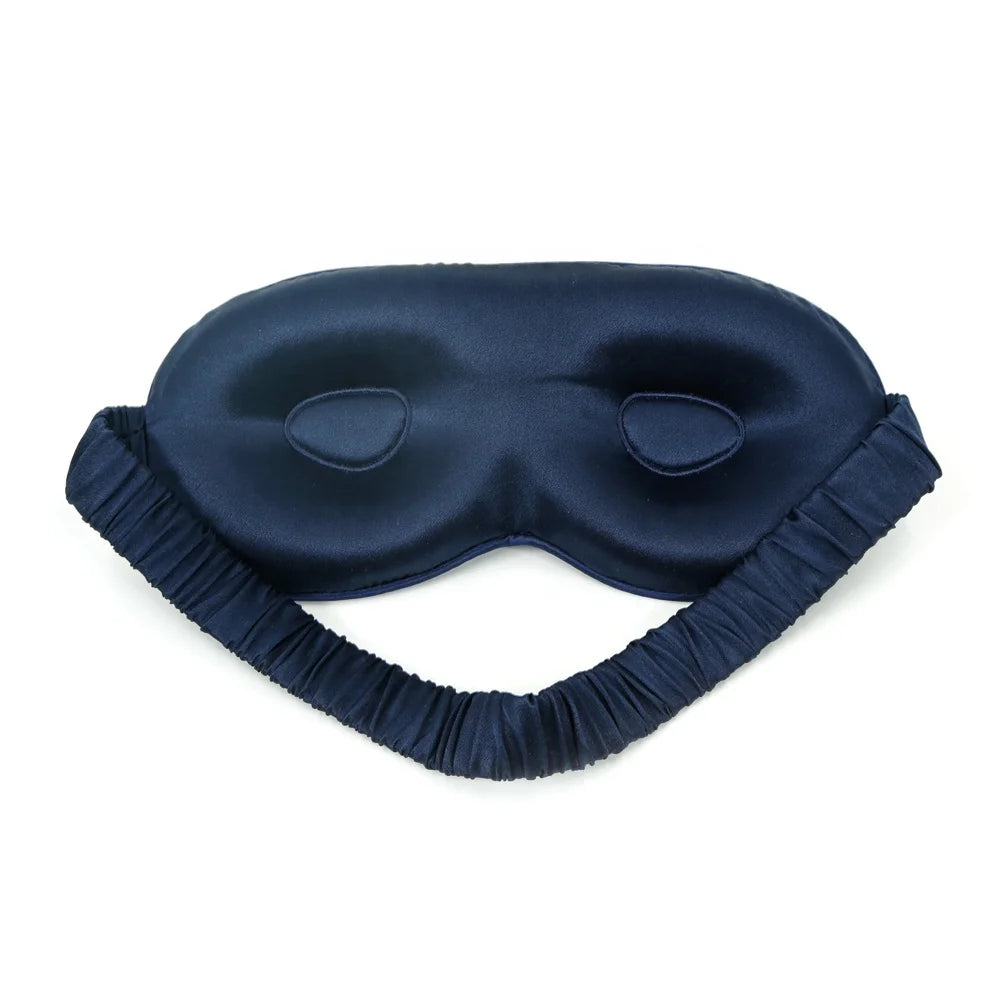 Silk Eye Sleeping Mask with Adjustable Strap 3D Contoured EyeMask for Sleeping  Eye Cover Sleep Mask Silk Covered Strap