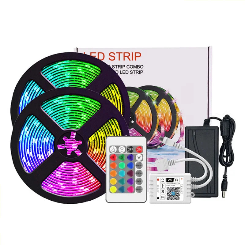 LED Strip IP65 Waterproof SMD5050 300Leds RGB Smart APP & Alexa/Google WiFi Control Led Strip Kit for Home Decor