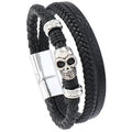 Wholesale Punk Rock Metal Skull Accessories Bangle Leather Bracelet Fashion Men Jewelry