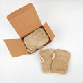 100% Natural Double-Deck Scrub Brush Loofah Sponge Dish and Kitchen Cleaning Washable Sponge Set for Hands