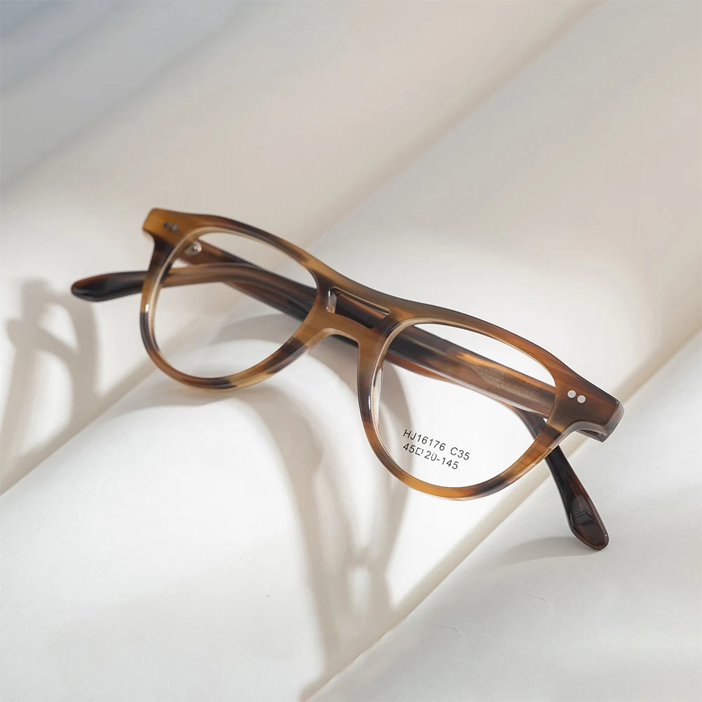 Vintage Handmade Round Acetate Optical Glasses Spectacle Frames for Men Women