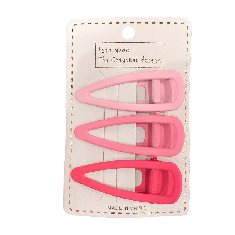 Wholesale Hot Selling Acrylic Matte Metal Snap Hair ClipsHairpins Fashion Accessories for Kids Teens Girls