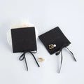 8*6cm Black Luxury Microfiber Jewelry Pouch Durable Gift Envelope Style Strings Wedding Gift Bag Customizable Size Logo Printing