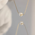 Jewelry Single Freshwater Pearl Necklace Women's Stainless Steel Fashion Custom Logo Necklaces Trendy Chains Customized Service