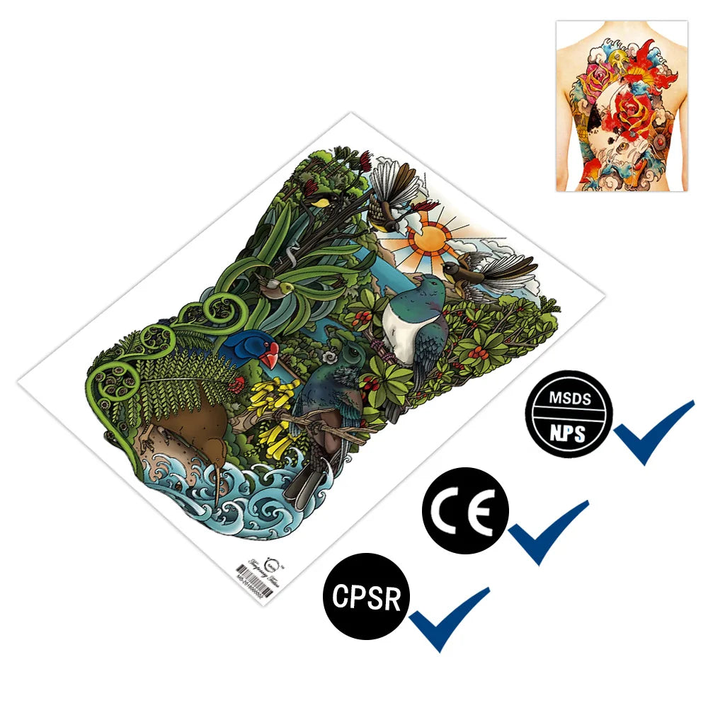 Waterproof Large Temporary Full Back Tattoo Stickers Provide Sample Back Water Transfer Tattoo Premium Product Category
