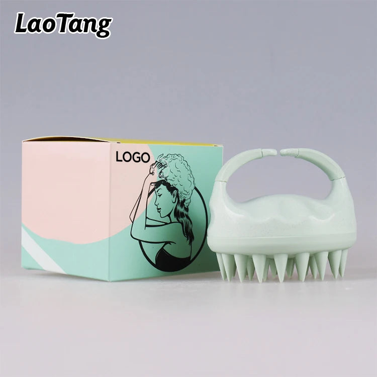 Biodegradable Silicone Hair Scalp Massager Scrubber Wheat Straw Customized Professional Shampoo Hair Brush for Pet