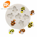 AK Bee 3D Silicone Chocolate Candy Molds Fondant Cake Decorating Moulds for Resin Craft Pastry Baking Tools