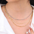 Chris April 316L Stainless Steel Lacy Links Laser Texure Chains Gold Chain 18k for Women