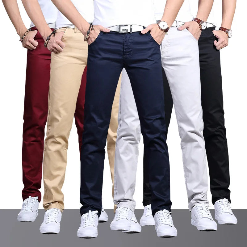 Latest Design Spring New Mens Fashionable Work Pants Breathable Casual Slim Pants Pantalon Cargo Pantalon