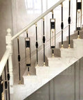 Luxury Modern Gold Black Aluminum Alloy Stair Balusters Railings Indoor Decoration DIY Install Floor Mounted Water/Rust