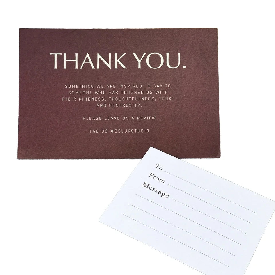 Gold Foil Border Printing High Grade Postcard Gift Thank You Cards With Your Custom Own Logo Design for Business