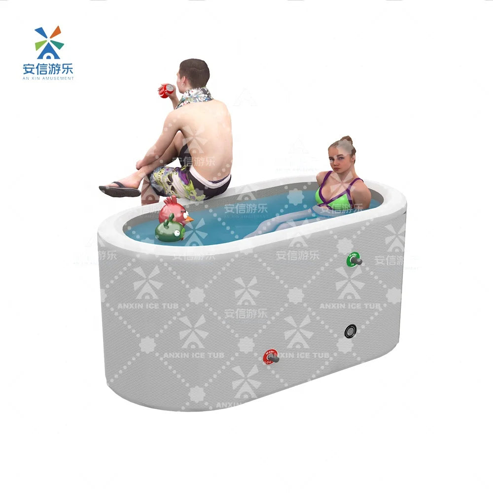 Portable Ice Bath Tub Cooling Water Therapy PVC Inflatable Cold Plunge Bath Ice Tubs for Adults Fitness Recovery